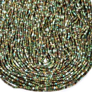 2mm Natural Turquoise Gemstone Micro Faceted Round Loose Beads 15.5 Inch Full Strand (80018811-p47)