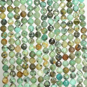 4mm Afican Turquoise Gemstone Grade Aa Micro Faceted Round Loose Beads 15.5 Inch Full Strand (80010140-a196)