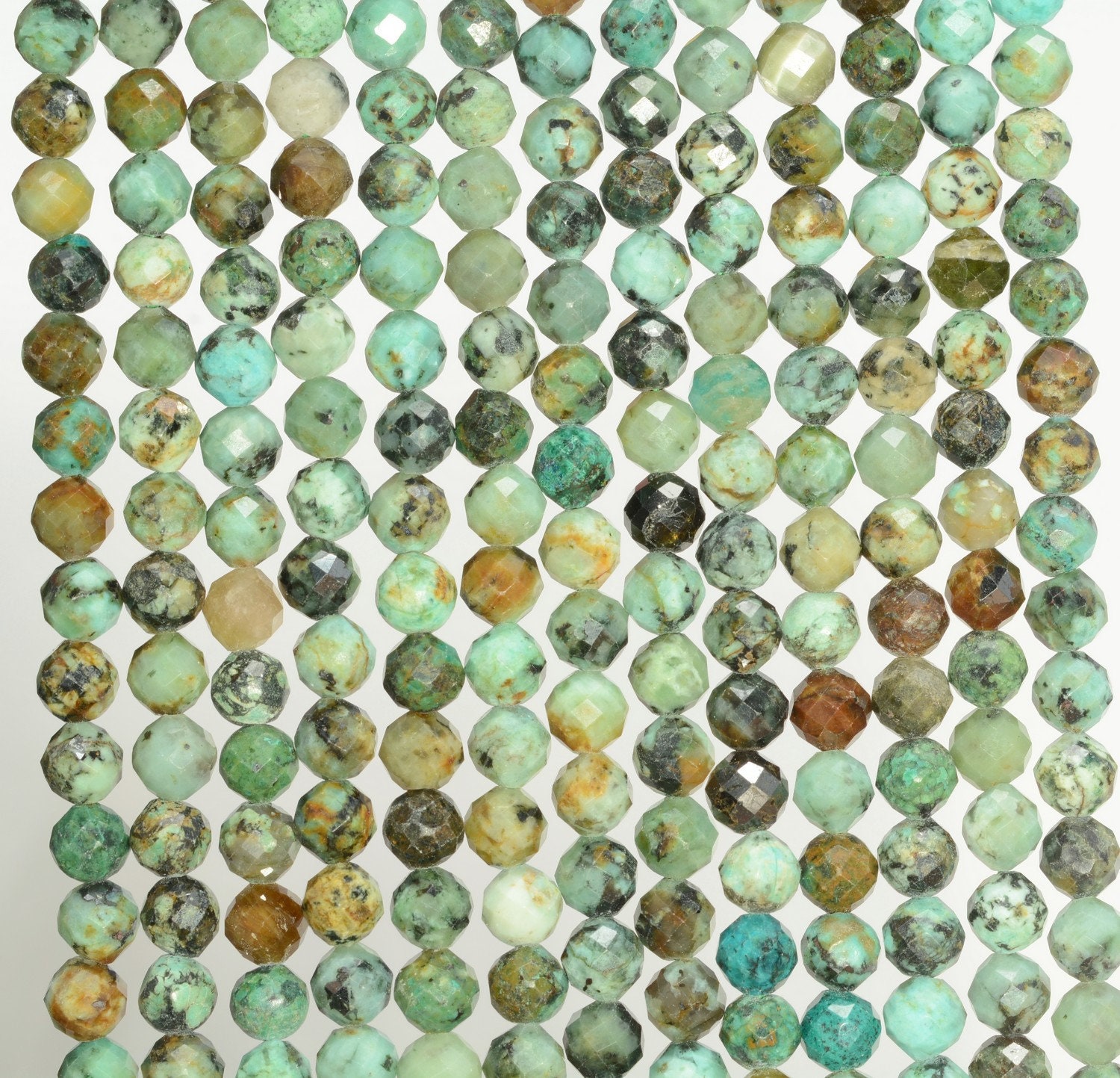 4mm Afican Turquoise Gemstone Grade Aa Micro Faceted Round Loose Beads 15.5 Inch Full Strand (80010140-a196)