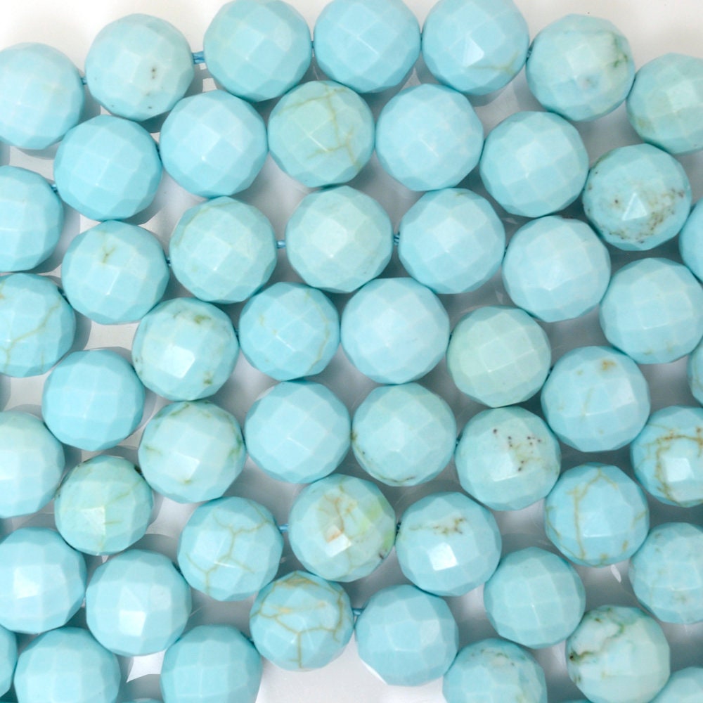 Faceted Cream Blue Turquoise Round Beads 15.5" Strand 4mm 6mm 8mm 10mm 12mm Faceted Cream Blue Turquoise Round Beads 15.5" Strand 4mm 6mm 8mm 10mm 12mm