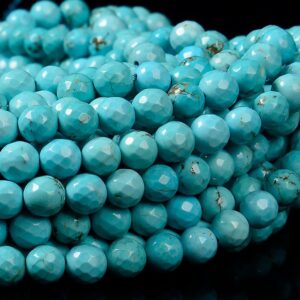 Turquoise Gemstone Faceted Round 4mm 6mm 8mm 10mm 12mm Loose Beads (d597)