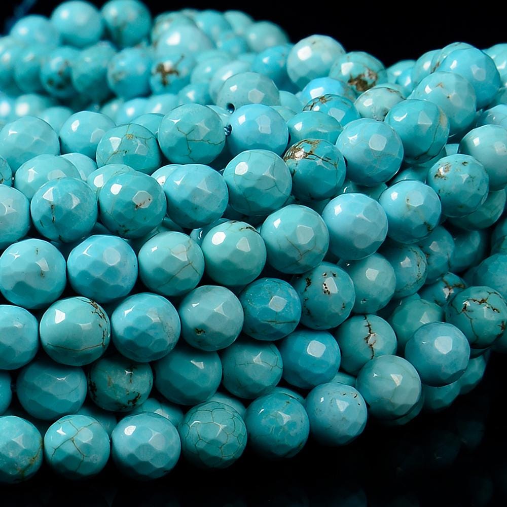 Turquoise Gemstone Faceted Round 4mm 6mm 8mm 10mm 12mm Loose Beads (d597) Turquoise Gemstone Faceted Round 4mm 6mm 8mm 10mm 12mm Loose Beads (d597)