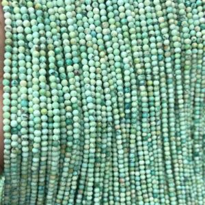 Genuine Peruvian Turquoise Green Gemstone Grade Aaa 2mm 3mm 4mm Micro Faceted Round 15.5 Inch Full Strand Loose Beads (a192)