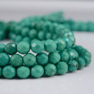 High Quality Green Turquoise Beads - Faceted Gemstone Beads - Jewelry Making Turquoise Stone Beads - Turquoise Beads Supplies - 15inch