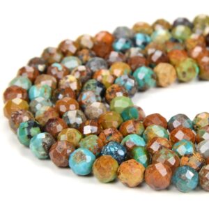 Natural Turquoise Gemstone Grade Aa Micro Faceted Round 2mm 4mm Loose Beads 15 Inch Full Strand (p51)