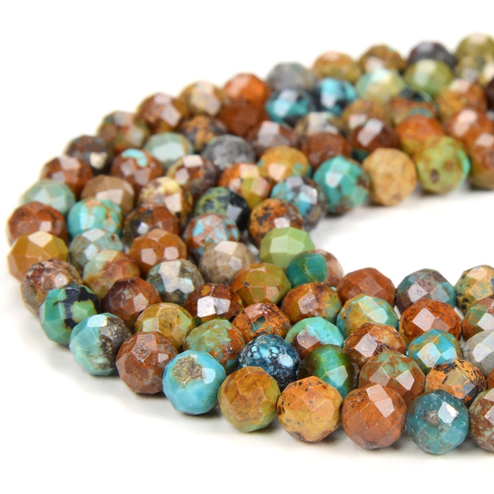 Natural Turquoise Gemstone Grade Aa Micro Faceted Round 2mm 4mm Loose Beads 15 Inch Full Strand (p51)