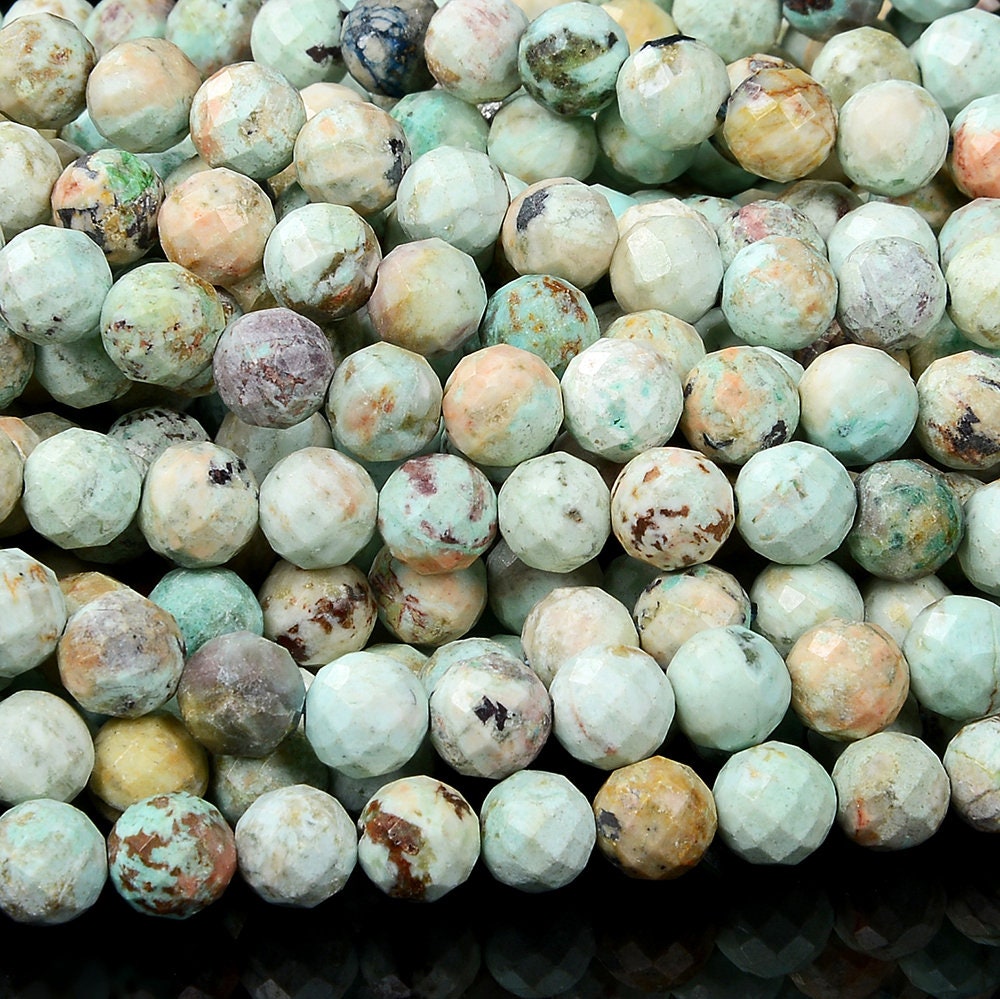 Natural Peruvian Turquoise Gemstone Grade A Faceted Round 3mm 4mm 5mm 6mm 7mm 8mm 9mm 10mm Loose Beads (d449) Natural Peruvian Turquoise Gemstone Grade A Faceted Round 3mm 4mm 5mm 6mm 7mm 8mm 9mm 10mm Loose Beads (d449)