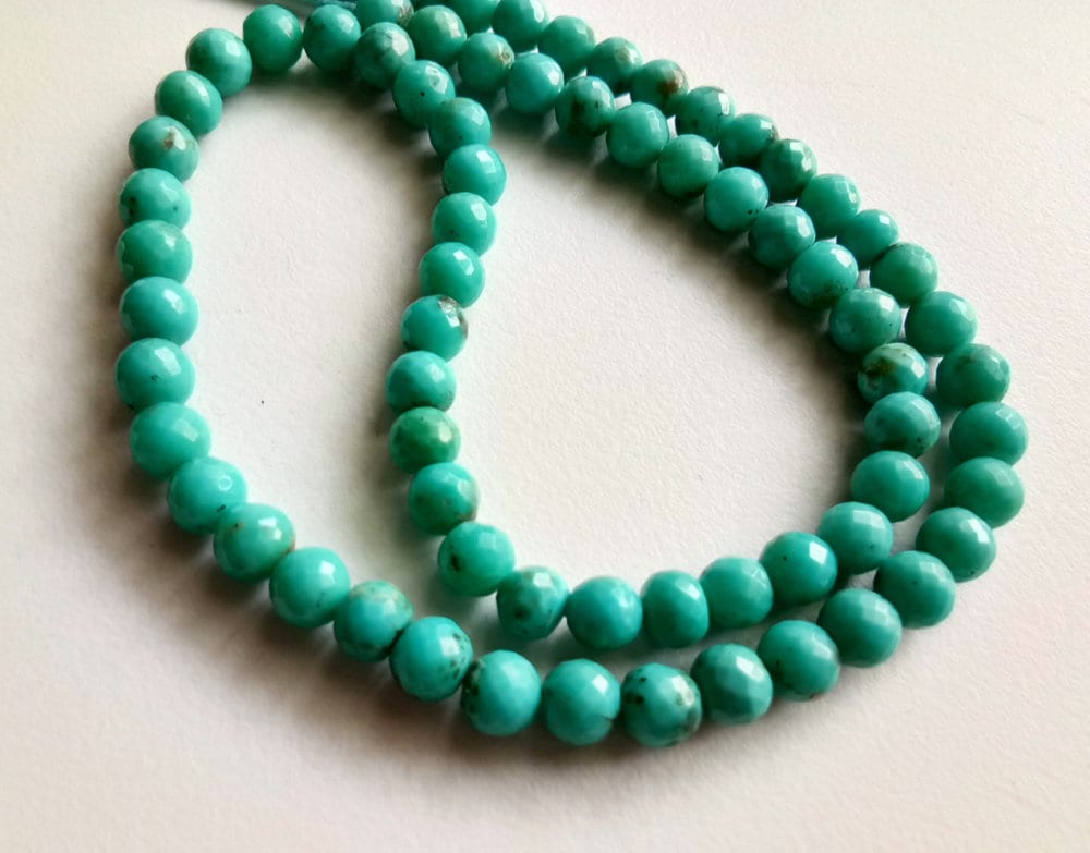 5.5-6mm Sleeping Beauty Turquoise Faceted Round Bead, Natural Sleeping Beauty Turquoise Ball, Turquoise For Necklace (3.5in To 15in Options) 5.5-6mm Sleeping Beauty Turquoise Faceted Round Bead, Natural Sleeping Beauty Turquoise Ball, Turquoise For Necklace (3.5in To 15in Options)
