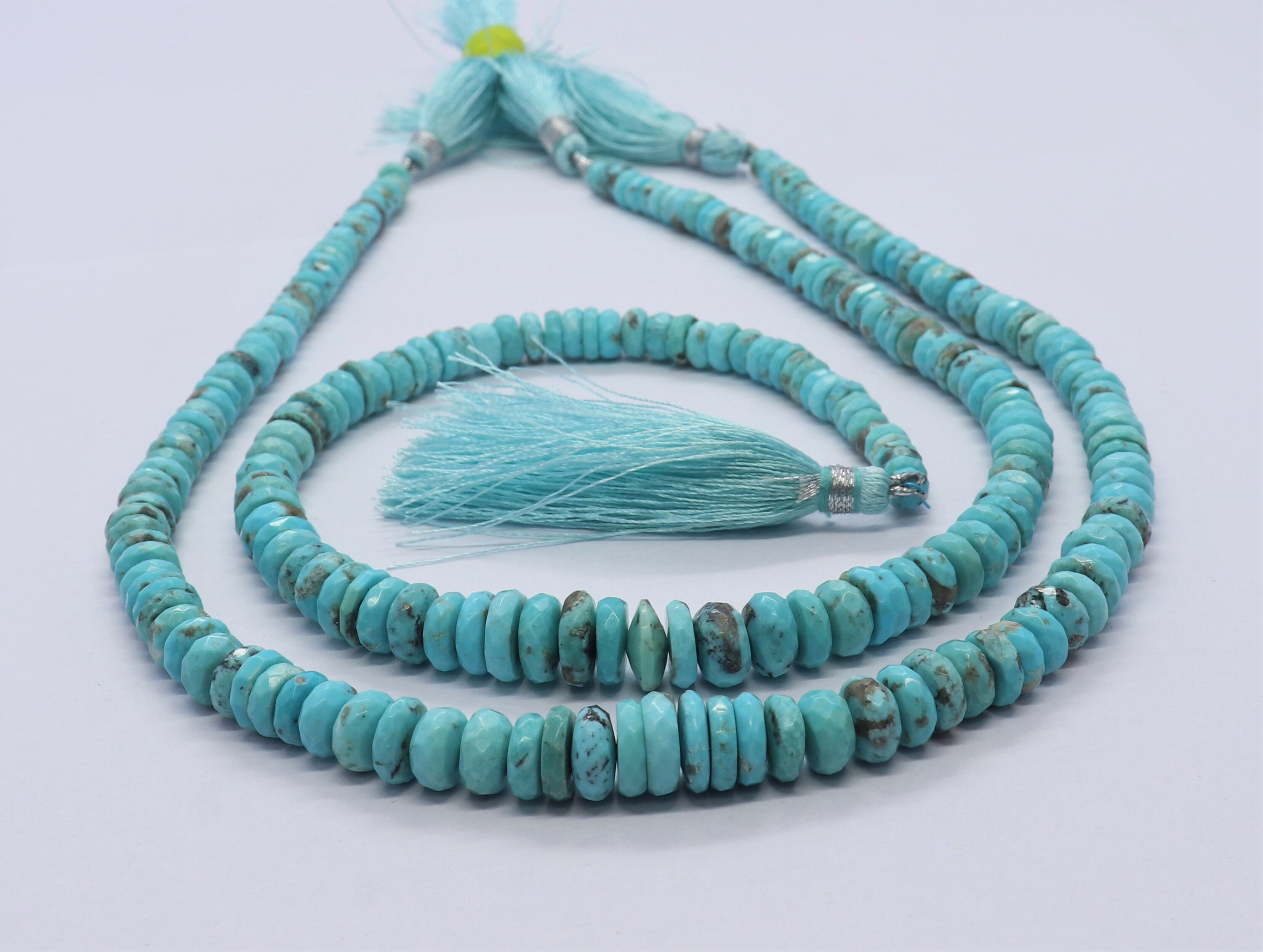 Arizona Turquoise Necklace 5-8 Mm Turquoise Rondelle Beads Natural Turquoise Beaded  Necklace Necklace For Women Arizona Turquoise Jewelry