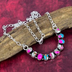 Cotton Candy Turquoise Necklace 925 Sterling Silver Necklace Adjustable Chain Necklace Bridal Necklace Bohemian Jewelry Birthday Love Gift Cotton Candy Turquoise Necklace 925 Sterling Silver Necklace Adjustable Chain Necklace Bridal Necklace Bohemian Jewelry Birthday Love Gift