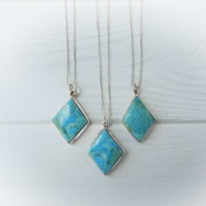 Genuine Turquoise Necklace Sterling Silver • Kingman Turquoise Stone • Natural Blue Turquoise • December Birthstone Jewelry • Affordable Genuine Turquoise Necklace Sterling Silver • Kingman Turquoise Stone • Natural Blue Turquoise • December Birthstone Jewelry • Affordable