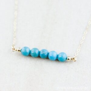 Gold Filled Turquoise Bar Necklace: December Birthstone Gold Filled Turquoise Bar Necklace: December Birthstone