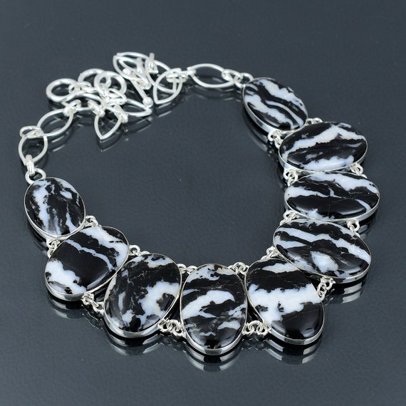 Handmade White Buffalo Turquoise Necklace: Sterling Silver Adjustable Chain