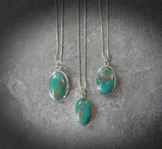 Sterling Silver Turquoise Necklace • Genuine Turquoise Stones With Silver • December Birthstone • Birthday Gift • Gift For Crystal Lover Sterling Silver Turquoise Necklace • Genuine Turquoise Stones With Silver • December Birthstone • Birthday Gift • Gift For Crystal Lover