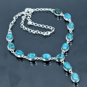 Tibetan Turquoise Necklace: Handmade 925 Sterling Silver, Adjustable Chain Tibetan Turquoise Necklace: Handmade 925 Sterling Silver, Adjustable Chain