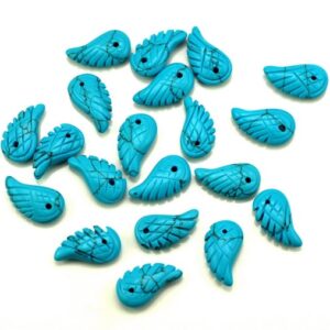 18x10mm Turquoise Gemstone Carved Angel Wing Beads Bulk Lot 2,6,12,24,48 (90187163-001)