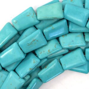 25mm Blue Turquoise Ladder Beads 16" Strand