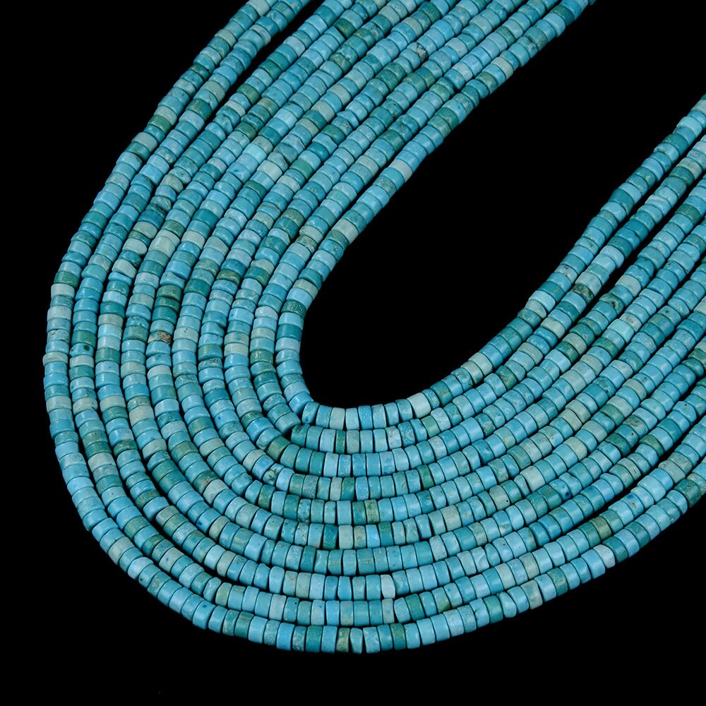 4x2mm Turquoise Gemstone Heishi Discs Beads Loose Beads (p16)
