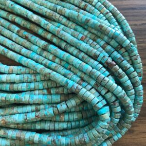 Turquoise 4x2mm Heishi Natural Gemstone Bead -15.5 inch strand