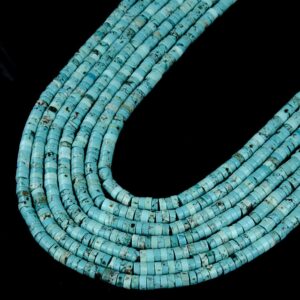 6x3mm Turquoise Gemstone Heishi Discs Loose Beads (p18)