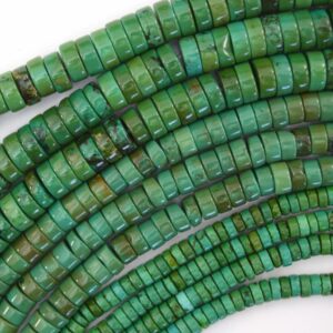 D Green Turquoise Heishi Disc Beads Gemstone 15.5" Strand S2 4mm 6mm 8mm