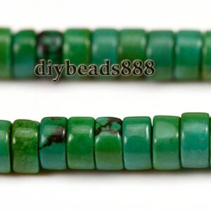 Green Turquoise Heishi beads,spacer beads,wheel beads,Turquoise,deep green color,natural,gemstone,2x4mm 3x6mm for choice,15" full strand