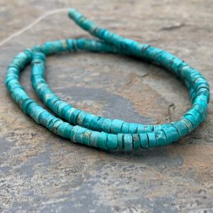 Turquoise Heishi Beads, 4 To 4.5 X 2mm Approximately, 15 Inch Strand