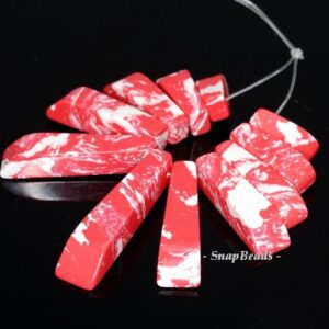 Matrix Turquoise Gemstone Red White Loose Beads Gradated Set 11 Beads (90114211-108)