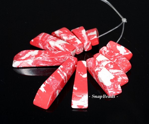 Matrix Turquoise Gemstone Red White Loose Beads Gradated Set 11 Beads (90114211-108) Matrix Turquoise Gemstone Red White Loose Beads Gradated Set 11 Beads (90114211-108)