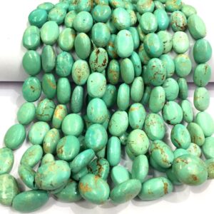 Natural Arizona Turquoise Oval Beads Turquoise Smooth Oval Shape Beads Real Turquoise Gemstone Beads Jewelry Making Oval Beads.