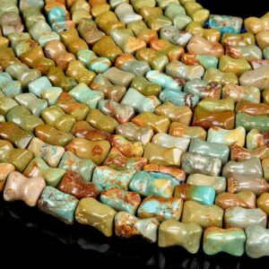 Natural Green Brown Turquoise Gemstone Bone Tube 8x12mm Loose Beads (d517)