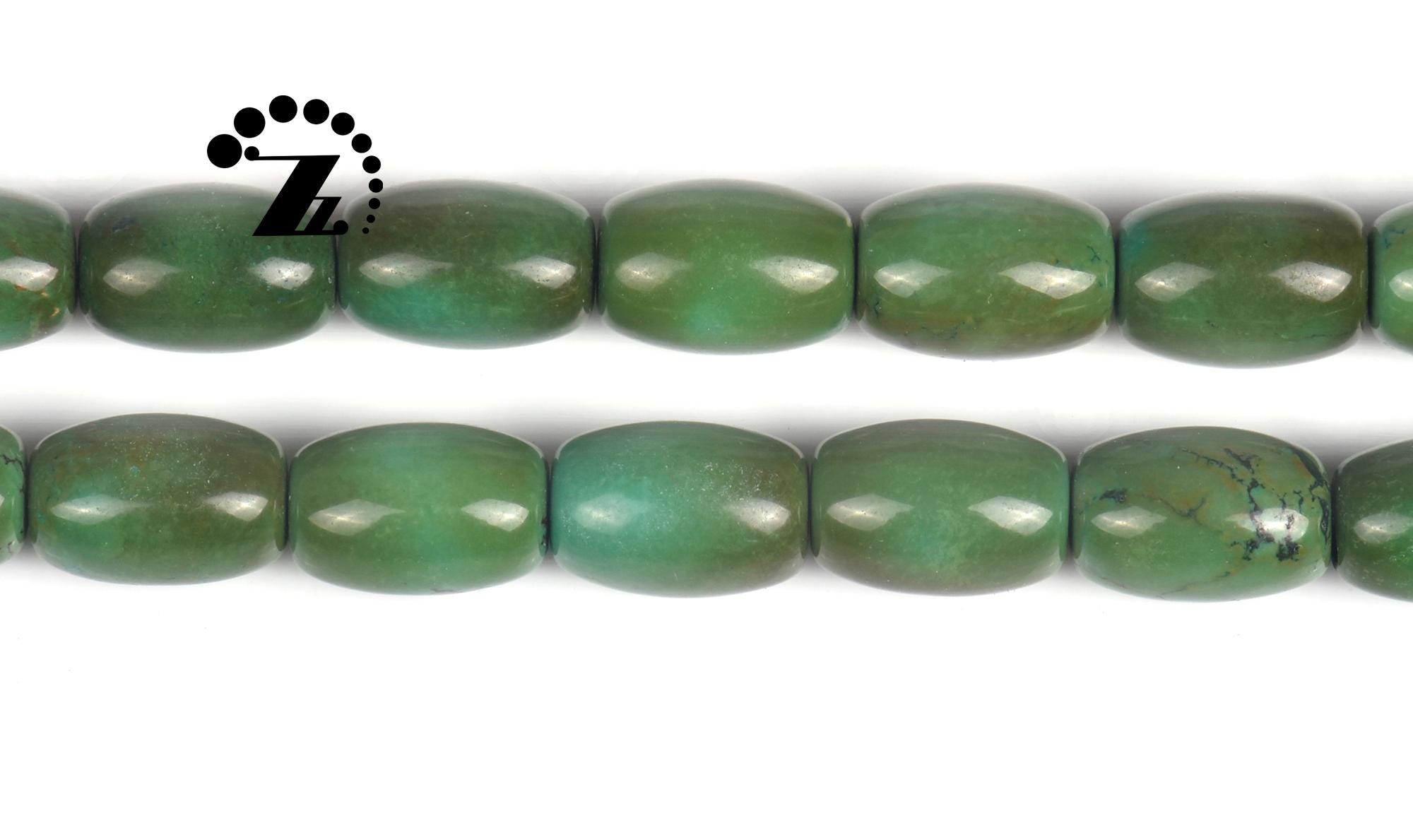 Turquoise Smooth Barrel Beads,drum Beads,green Turquoise,natural,gemstone,diy Beads,10x13-14mm,15" Full Strand Turquoise Smooth Barrel Beads,drum Beads,green Turquoise,natural,gemstone,diy Beads,10x13-14mm,15" Full Strand