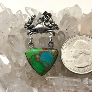 Blue and Green Turquoise Crab Pendant Blue and Green Turquoise Crab Pendant