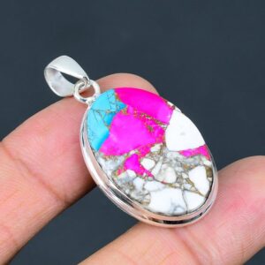 Cotton Candy Turquoise Pendant: Sterling Silver Elegant Gemstone Jewelry Cotton Candy Turquoise Pendant: Sterling Silver Elegant Gemstone Jewelry