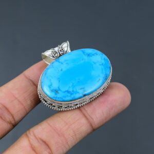 Handmade Arizona Turquoise Pendant: Vintage Sterling Silver Jewelry Handmade Arizona Turquoise Pendant: Vintage Sterling Silver Jewelry