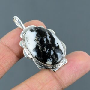 Handmade White Buffalo Turquoise Pendant: 925 Sterling Silver Gemstone Jewelry