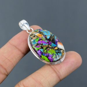 Kingman Turquoise Pendant: Multi Copper Inlay, Sterling Silver, Handmade Kingman Turquoise Pendant: Multi Copper Inlay, Sterling Silver, Handmade
