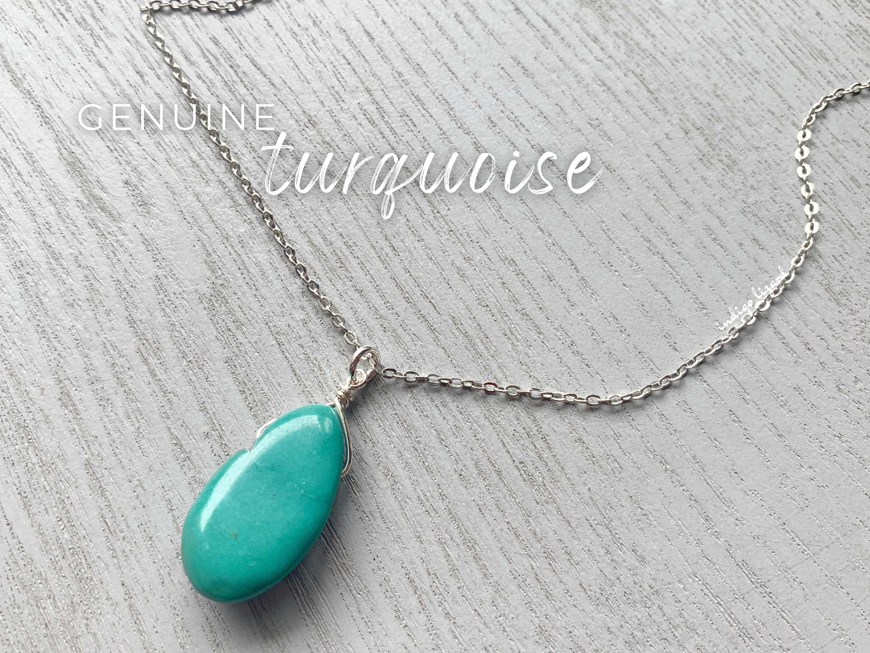 Authentic Turquoise Crystal Necklace Sterling Silver Handmade Blue Gemstone Pendant Gold, Natural Turquoise Jewelry December Birthstone Gift