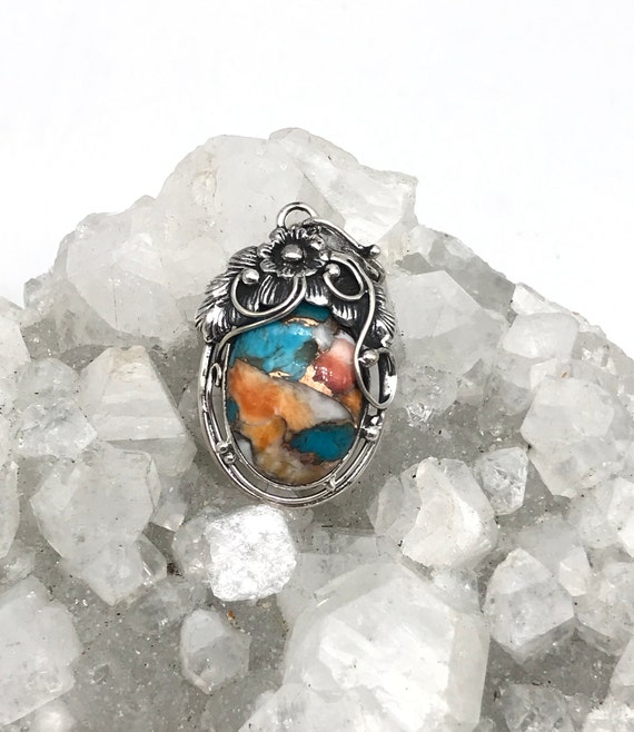 Spiny Oyster And Turquoise Pendant