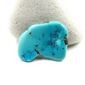 23.63ct Natural Sleeping beauty Turquoise loose freeform raw slice gemstone 23x28mm