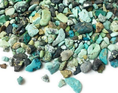 Raw Turquoise Crystal Chips: Light Blue Green Gemstone Sand (20g)