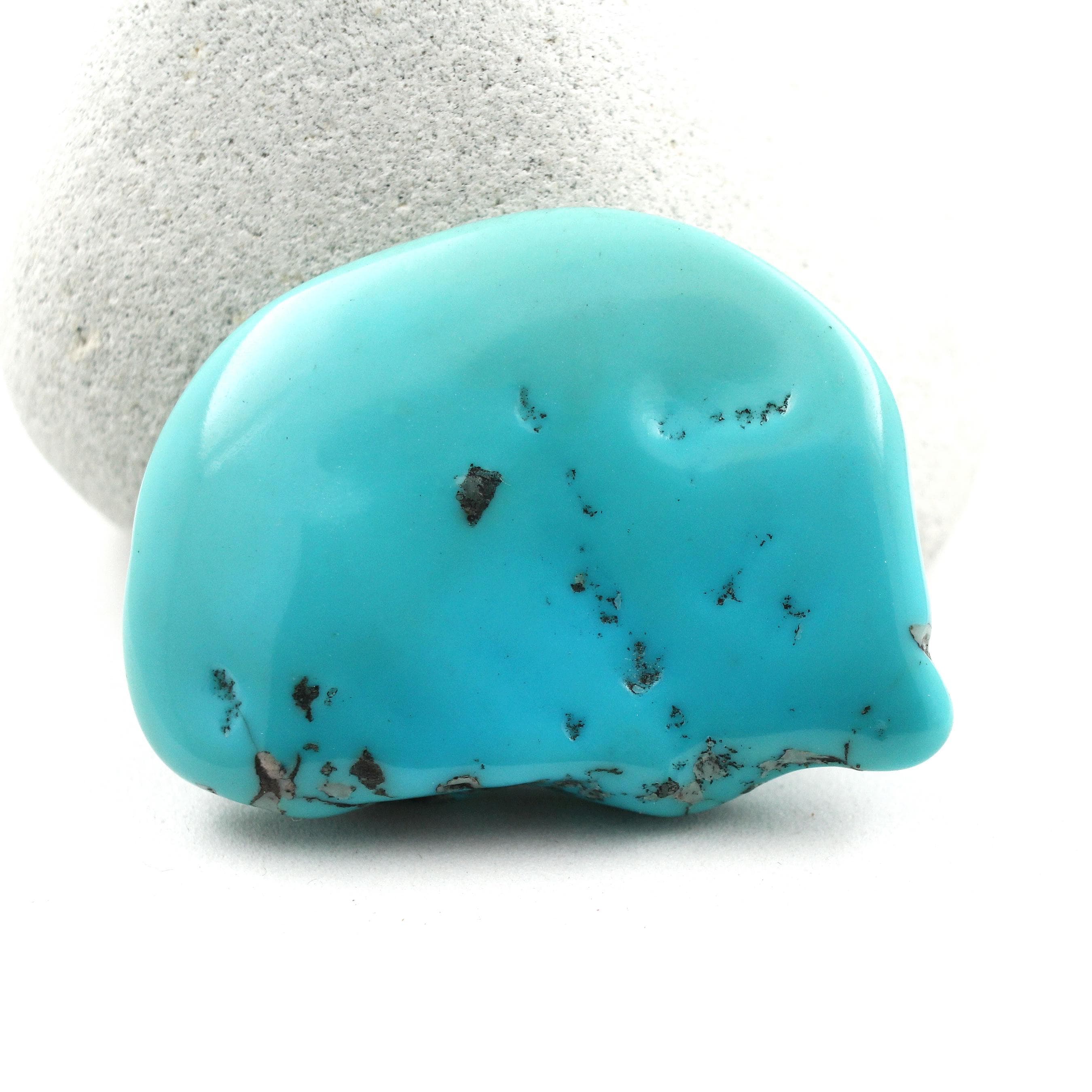Natural Turquoise Loose Rough Gemstone, Sleeping Beauty Arizona Mine, 57.70ct, 28x34mm