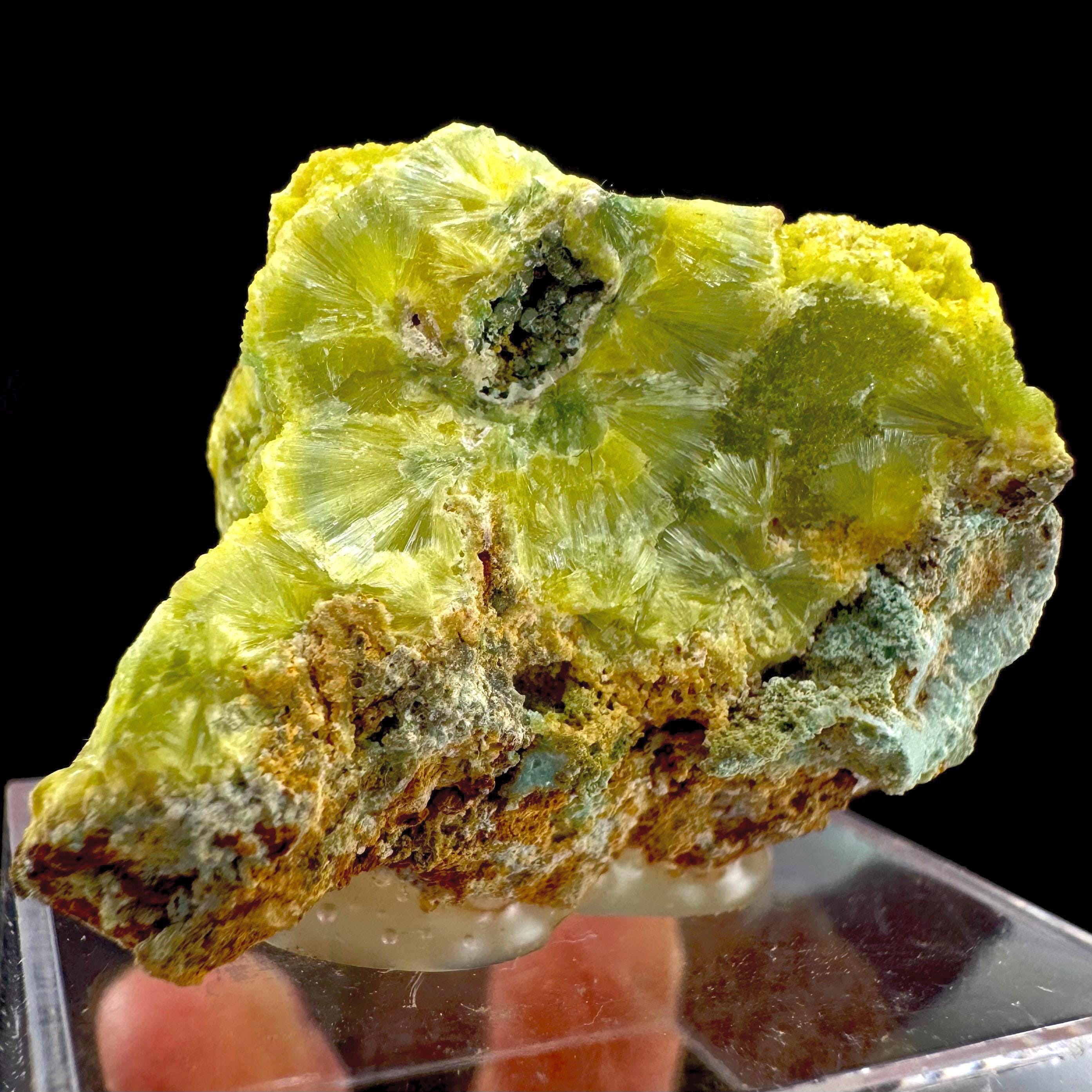 Wavellite With Turquoise | Green Crystal Cluster, Mineral Specimen From Spain