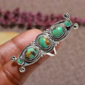 Arizona Turquoise Ring, Solid Sterling Silver, Handmade Boho Jewelry Arizona Turquoise Ring, Solid Sterling Silver, Handmade Boho Jewelry