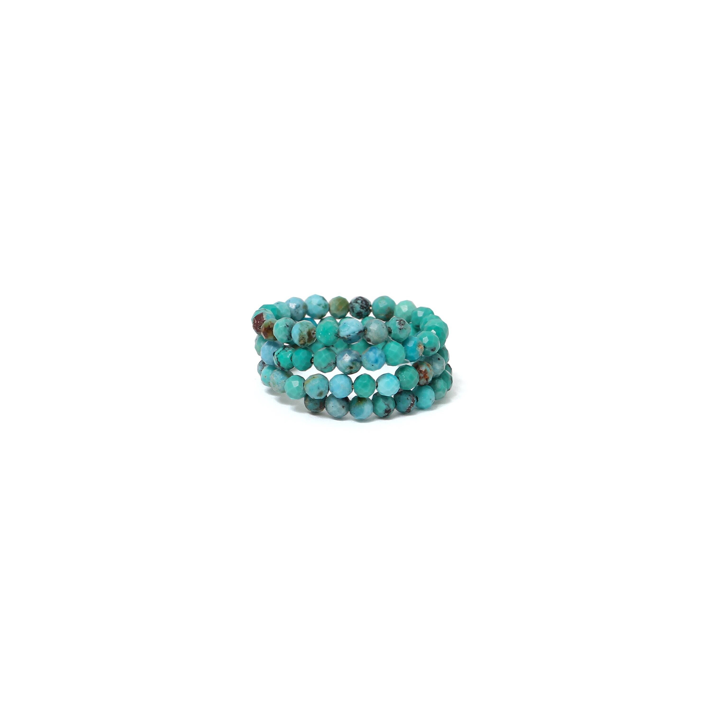 Boho Turquoise Gemstone Beaded Ring, Adjustable Sizes 6-8 Us, Faceted Round Turquoise Beads Stone Finger Ring, Women's Ring, Gift For Her Boho Turquoise Gemstone Beaded Ring, Adjustable Sizes 6-8 Us, Faceted Round Turquoise Beads Stone Finger Ring, Women's Ring, Gift For Her