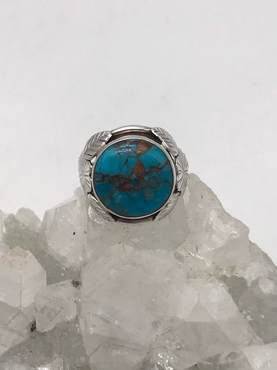Copper Blue Turquoise Ring Size 7