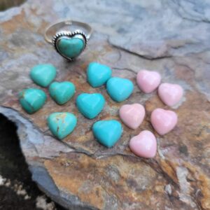 Dainty Kingman turquoise heart ring. Sterling silver I love you ring Dainty Kingman turquoise heart ring. Sterling silver I love you ring