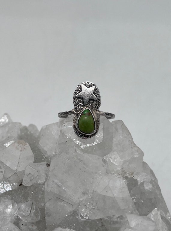 Green Turquoise Starry Nights Ring, Size 9