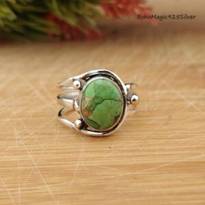Green Turquoise Sterling Silver Ring: Artisan Crafted Jewelry Green Turquoise Sterling Silver Ring: Artisan Crafted Jewelry