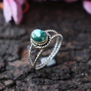 Handmade Turquoise Ring: 925 Sterling Silver, 18K Gold Plated, Adjustable Handmade Turquoise Ring: 925 Sterling Silver, 18K Gold Plated, Adjustable